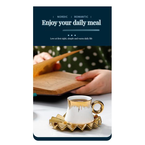 Elegant Coffee Tea Wallpaper Design Ceramic Western Dinner Set for Sustainable Living