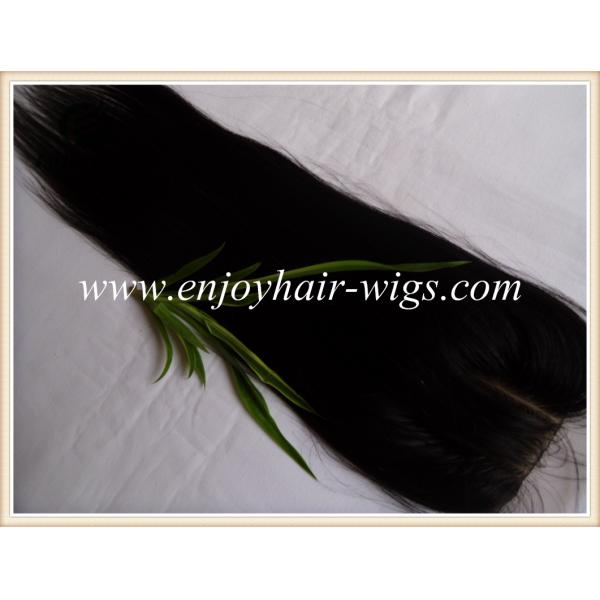 Silk top closure 4''x4'' malaysian virgin hair natural color straight 10''-24''three part