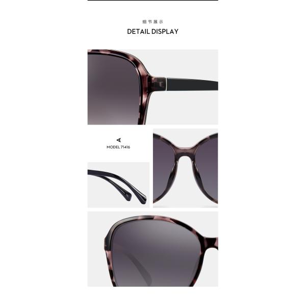 Black Brown Mauve Ladies Polarized Sunglasses , Polarized Metal Sunglasses Plastic Temple