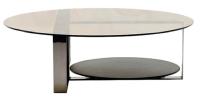 Multifunctional Hotel Bedroom Furniture Set Custom Oval Glass Top Coffee Tables