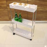 Sundries plásticos que rolam carros do armazenamento da casa com mover-se flexível de 4 rodas universais