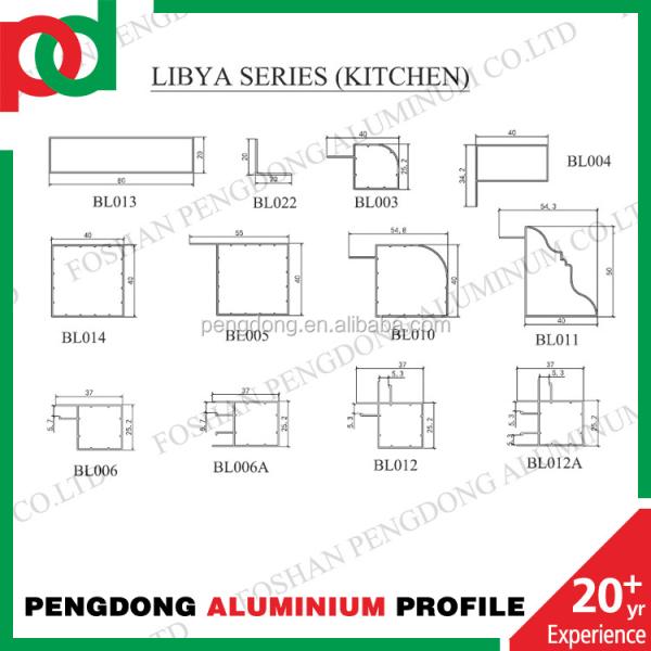 Kitchen Cabinet 6063 T5 Custom Aluminum Profiles Powder Coating