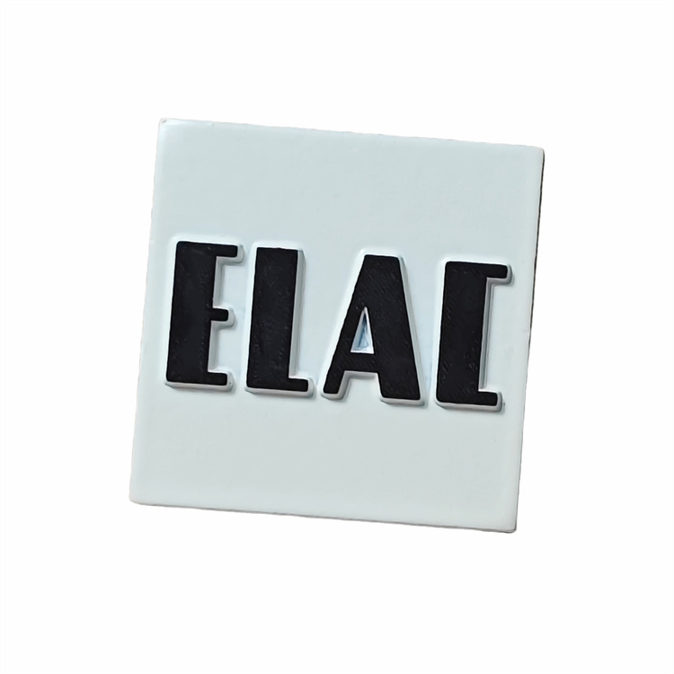 Customized White Spray-painted Three-dimensional Aluminum Nameplate Subtle Black Logo Metal Plaque Nameplate.