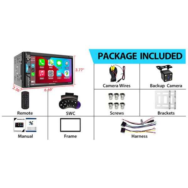 USB 7 дюймовый Android Автомобильный стерео 1024 * 600 IPS Screen Автомобильный стерео Внешний микрофон
