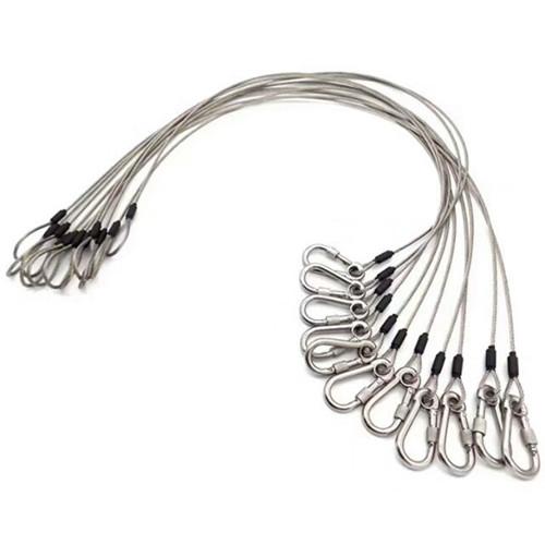 Anti Corrosion Steel Wire Rope Sling Double Loop 2 Carabiner For Hanging