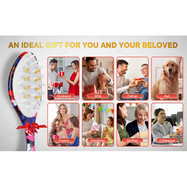 650nm Rouge LED Coiffure de croissance des cheveux EMS Massage électrique Brosse à cheveux 450mAh 3.7V batterie