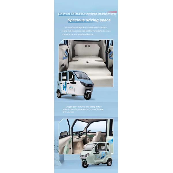 Electric Tricycle Adult 3 Wheel Closed Scooter with Cabin and 50-70km Driving Mileage
