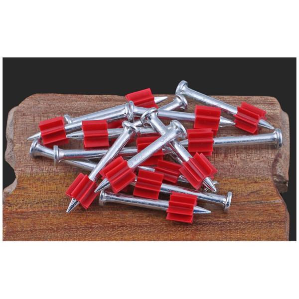 General Head Diameter Silver Galvanized Shoot Nails with Red Rubber Washer 100 pcs PACK