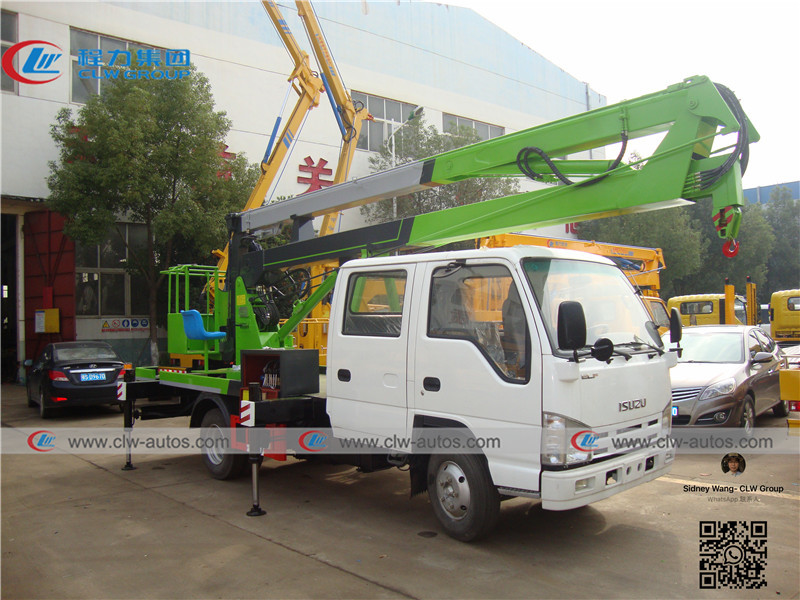 Тележка ISUZU 4x2 16M установила воздушную рабочую платформу со сложенной рукой