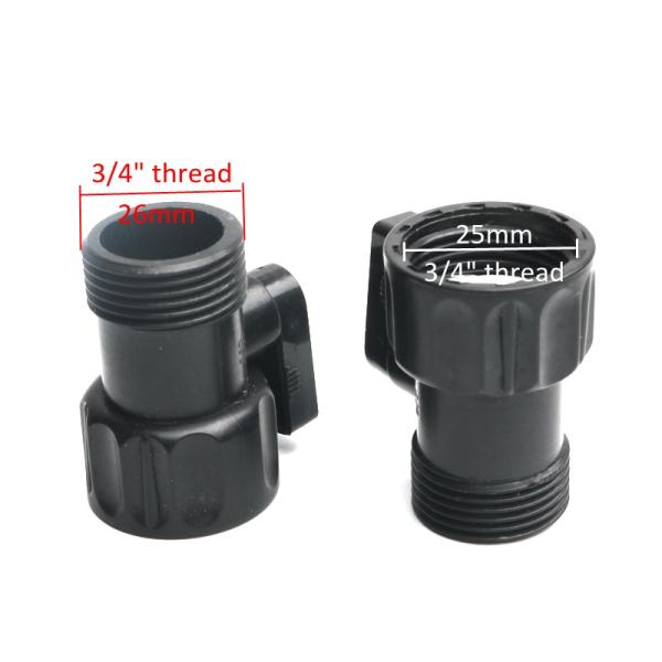 Plastic Garden Irrigation Valve Connectors 3/4