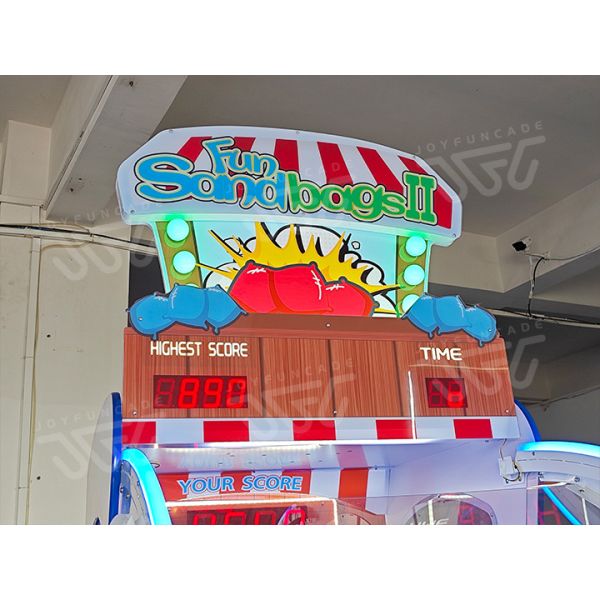 Fun Sandbags II Double Players Sandbag Toss Arcade Machine with Ticket Redemption 3.3M Giant Interactive Target Toss Game for 2 Players