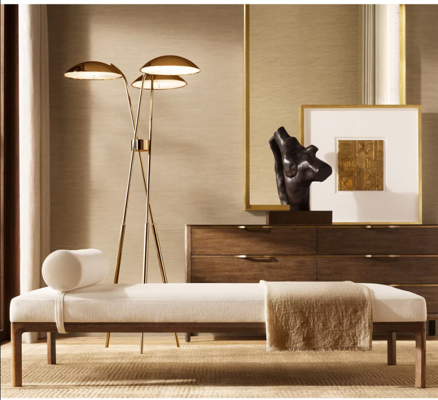 Yihao Vintage Copper Floor Lamp with Customizable Design and Farmhouse Style for Living Room
