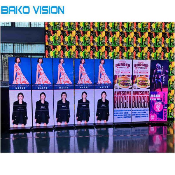 Moveable Indoor Digital Poster Display Stand Video Screen P2.5 P3 For Stores