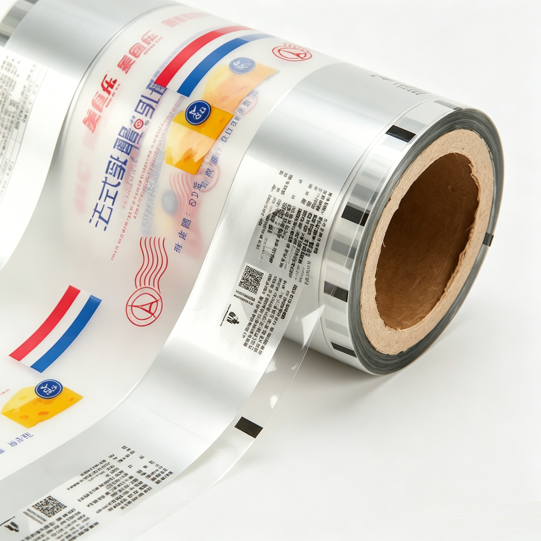 Glossy Transparent Food Grade Composite Packaging Roll Film | BOPP/CPP PET/PE Laminated Automatic Packing Roll Stock For Cheese Biscuit Candy OEM Custom Printed