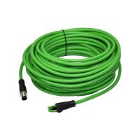 Mâle imperméable transparent du connecteur M12 de fil de TPU à la double extrémité de l'adaptateur Rj45