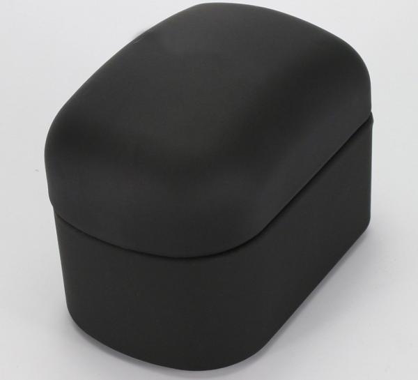 Luxury Black Leather Watch Box Debossed Logo Exquisite Workmanship