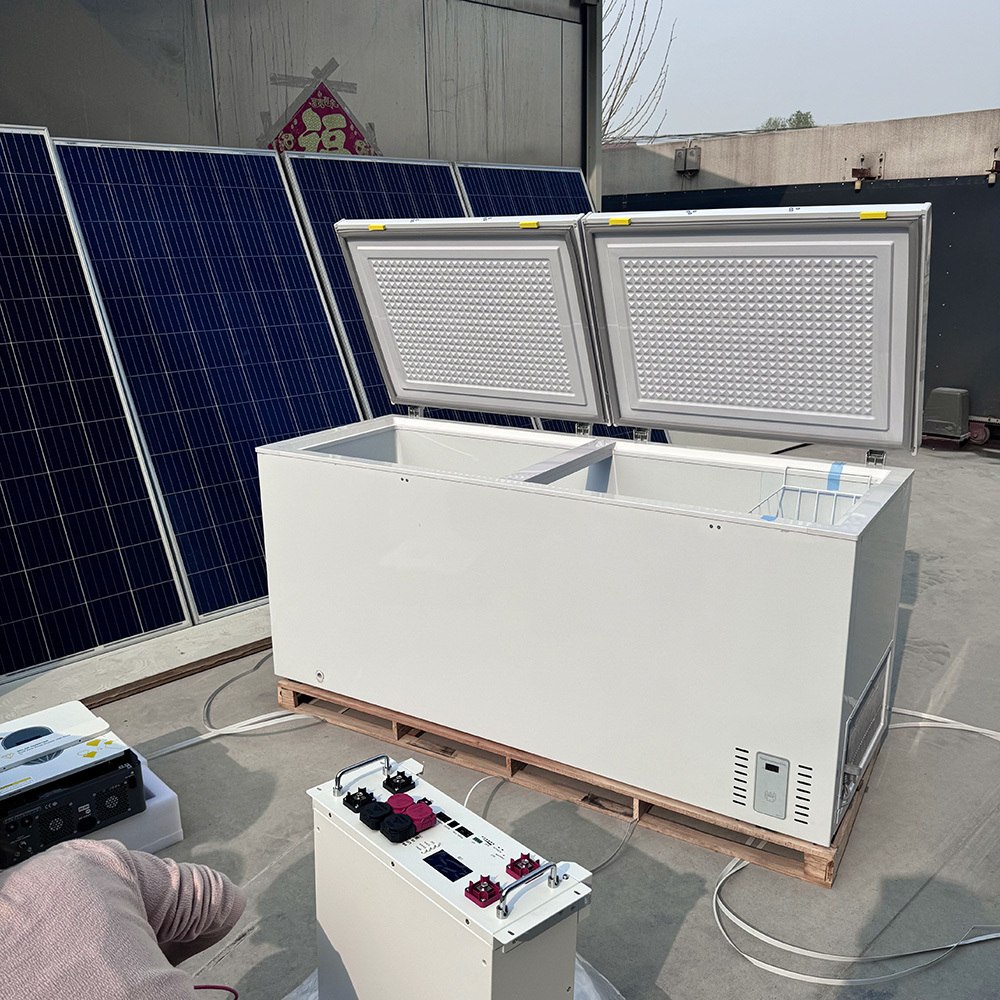 550L Solar Chest Freezer R404a Double Doors Cold Storage Deep Freezer Solar
