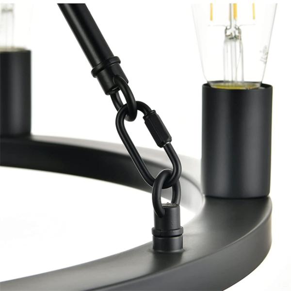 American Rustic Nordic Pendant Light Black Iron Vintage Wheels Dining Chandelier