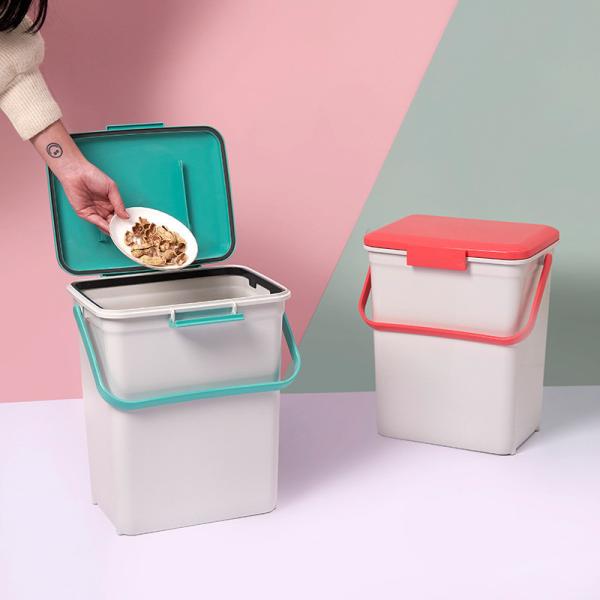 Sealed Garbage Can Rectangular Bathroom Lock Garbage Can Deodorant Moisture-proof Baby Diaper Storage Bucket with Handle