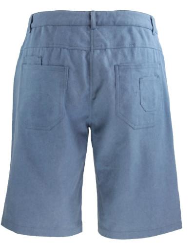 Blue Denim Color Ladies Mid Length Shorts With Front And Back Pockets