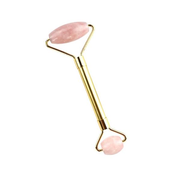 End Design Pink Rose Quartz Guasha Facial Roller 100% Crystal Gua Sha Massager for Face Eye Neck Massage Beauty Tools
