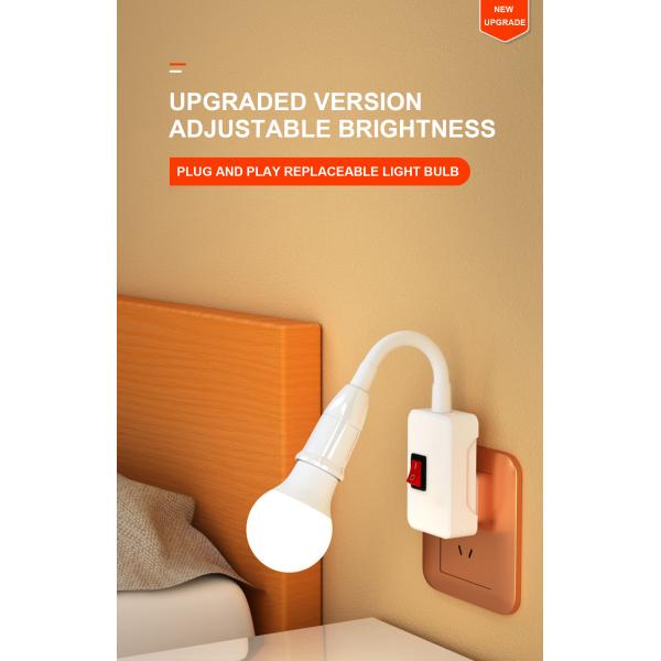 Button Switch LED Energy-saving Light Bulb Bedside Wall Lamp for Bedroom AC220V Lighting