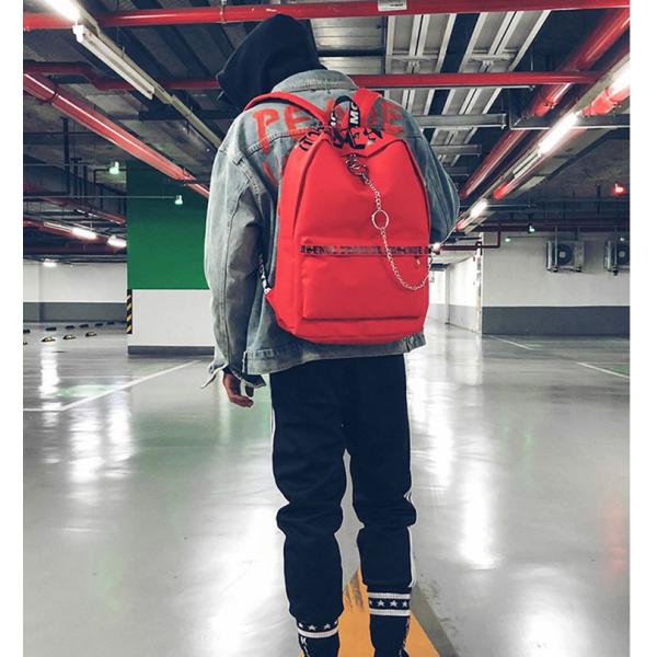 Factory wholesale fashion personality new backpack canvas stitching street trend solid color large capacity bag