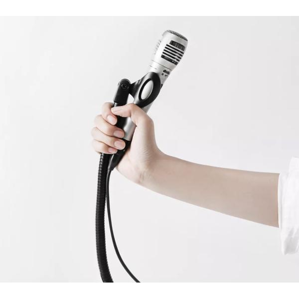 Bendable Flexible Metal Gooseneck Microphone Stand Electroplating  19 Inch