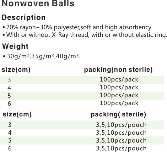 High Quality Gauze Ball Medical Sterile Gauze Balls Disposable Non-woven Gauze Ball