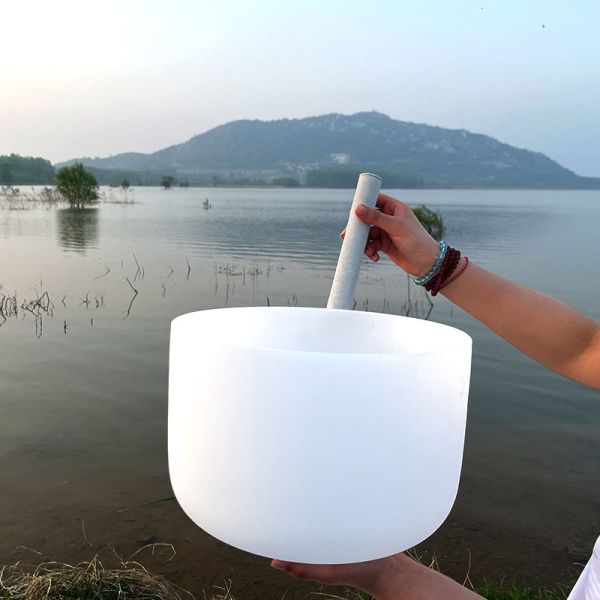 7 Chakra Quartz Singing Bowl Set with 99.99% Pure Quartz Crystal for Chakra Balancing and 440Hz/432Hz/528Hz Frequency