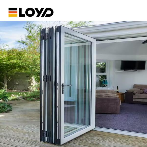 Anodized Aluminium Folding Patio Doors Exterior Accordion Customized