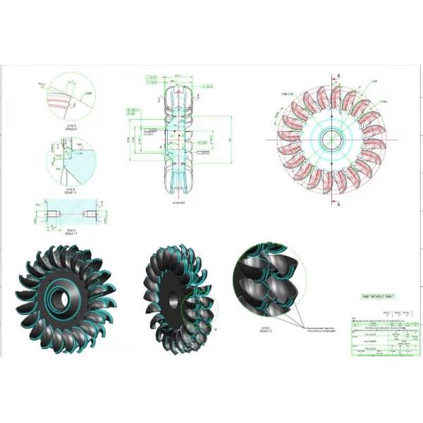 колесо воды силы турбины воды бегуна 1mw Pelton гидро подгонянное колесом