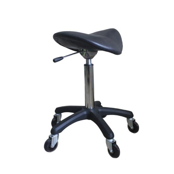 Enhanced Silent Wheel 75mm BIFMA Test Black Saddle Chair Beauty Salon, Dentist's Chair