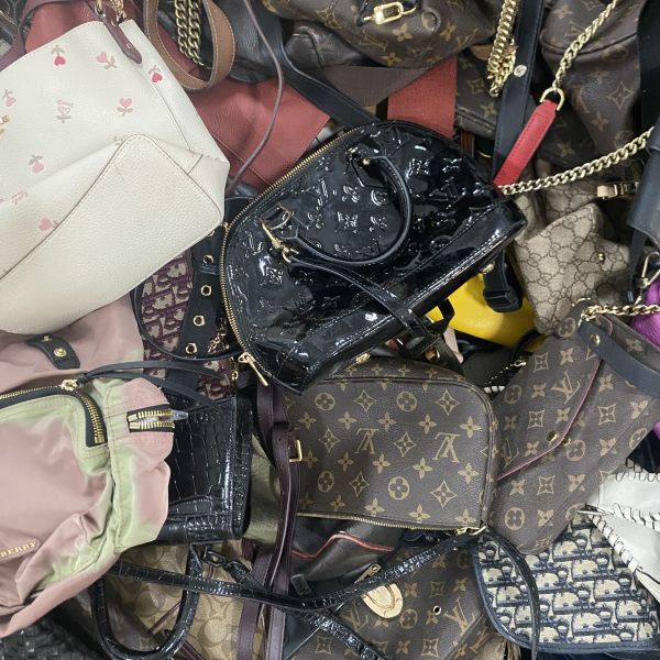 Fashion Leather Used Brand Bags Preloved Thrift Women Hand Bags For Resale