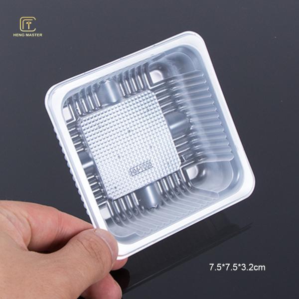Square Disposable 7.5*7.5*3.2cm Plastic Pastry Packaging