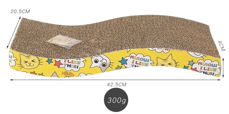 Eco Friendly Cat Scratching Board With Curved Wave Design For Claw Grinding