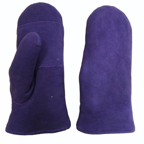 Sheepskin Leather Mitten Gloves , Winter Waterproof Leather Ski Gloves
