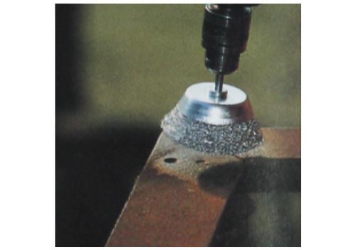 Shaft-mounted cup brushes