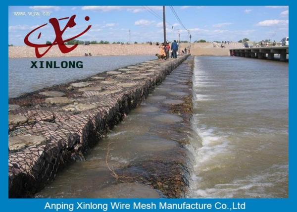 Galvanized Galfan Hexagonal gabion box Reinforcing the Rive Bank