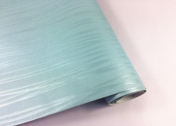 Waterproof Self Adhesive Wallpaper For Furniture Light Blue Easy Peel Off Wallpaper