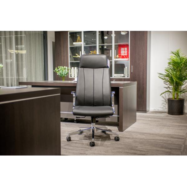 Black PU Leather Revolving Chair Executive Manager Office Chair