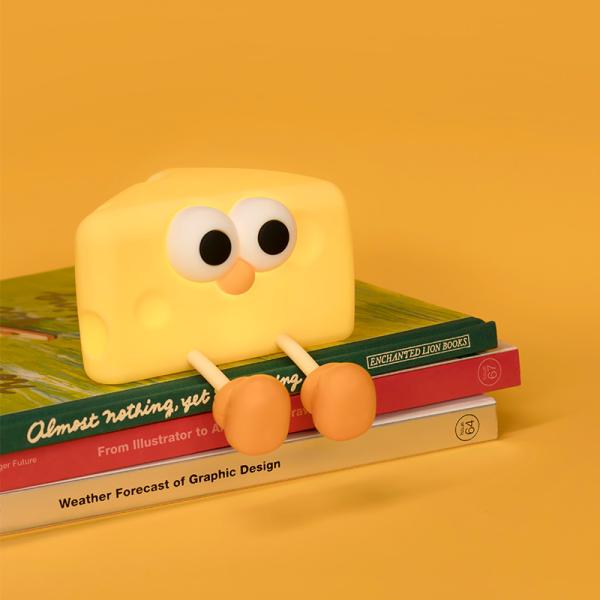 Funny Rechargeable LED Night Lamp Cute Cartoon Cheese Silicone Table Lamp Touch Sensor Animals DIY Kids Bedroom Gift Children