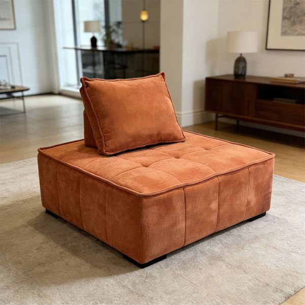 Single Seater Fabric Square Villa Vacuum Compressed Stackable Sofa Quick Rebound Without Deformation