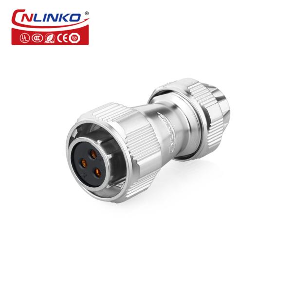 CNLINKO M20 Waterproof Circular Connector 12v Battery Plug Socket 3 Pin Connector