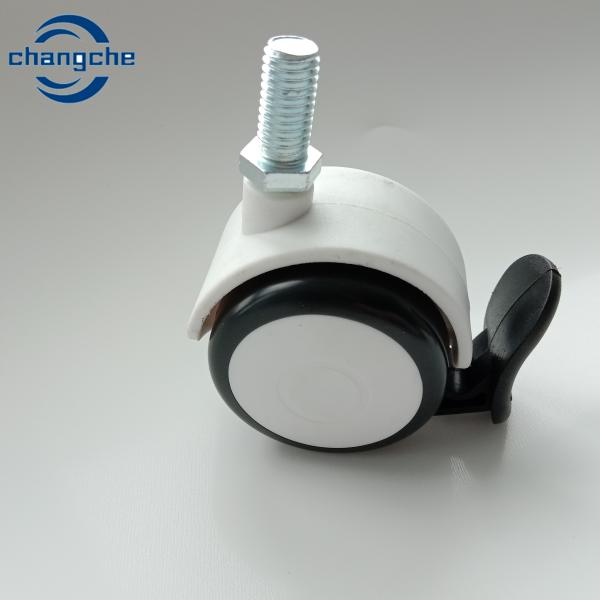 Mute Rubber Swivel Medical Caster Wheels With Brake 3/4/5 Inch