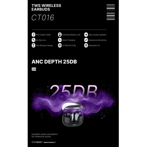 Bluetooth 5.3 FF ANC tWS True Wireless Stereo Earbud 20Hz-20000Hz 42dB