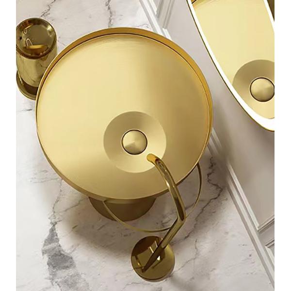 Bathroom 304 Stainless Steel Pedestal Sink Freestanding Splash Proof