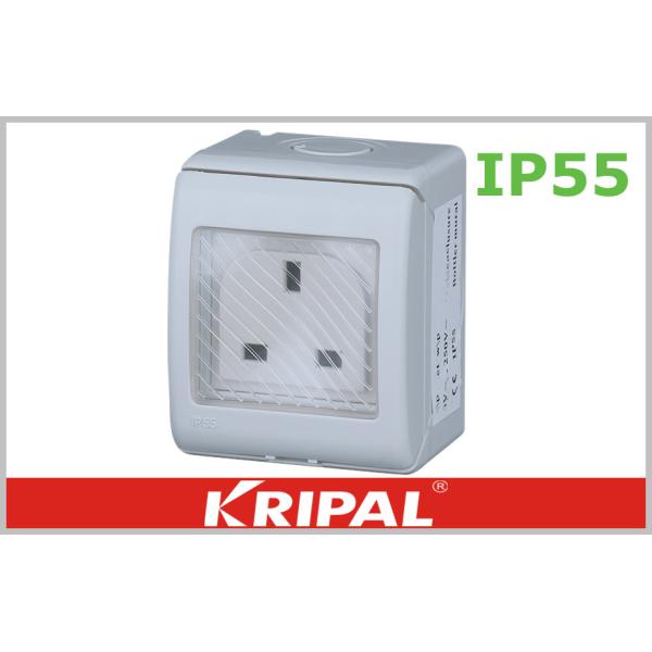 BS Standard 13A IP55 British Socket , Waterproof 3 Flat Pin Socket