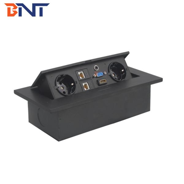 Hot sale grey color flush mount table pop up power outlet with european power plug
