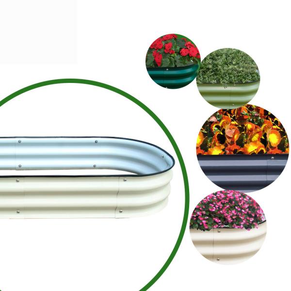 Galvanized Steel Raised Garden Bed Kit 3.4*3.4*0.66 FT Metal Planter Garden Boxes Outdoor With Safety Edging And Gloves